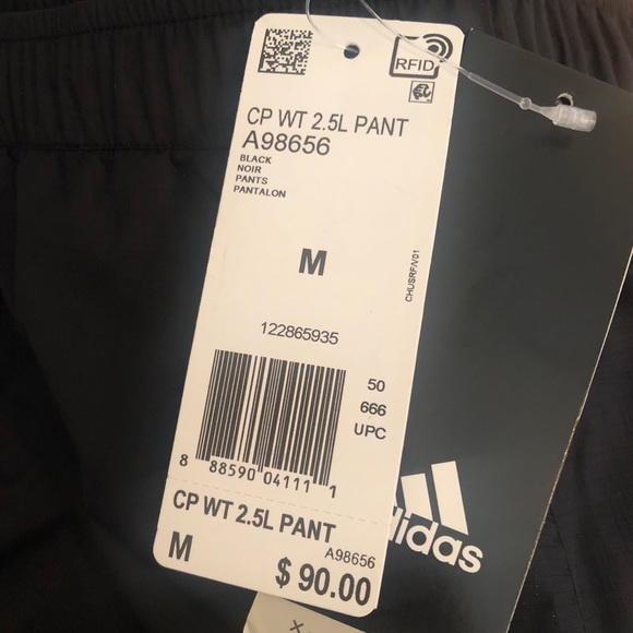 Adidas Mens CP Wt 2.5L Black Pant M NWT Climaproof Lightweight - Picture 5 of 9